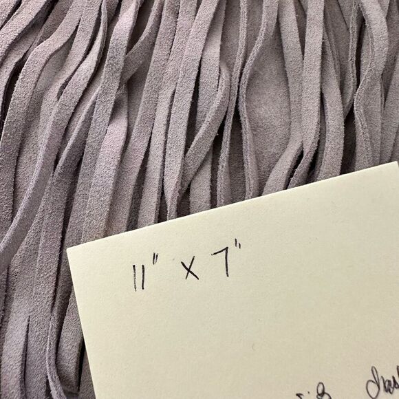 Michael Kors Billy Gray Fringed & Studded Suede‎ Zip Clutch Bag - Picture 7 of 10